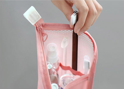 Mesh Zipper Toiletry Storage Pouch – Multi-Pocket Travel Cosmetic Organizer Bag