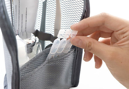 Mesh Zipper Toiletry Storage Pouch – Multi-Pocket Travel Cosmetic Organizer Bag