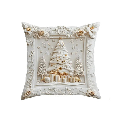 Elegant Christmas Pillow Covers with 3D-Look Holiday Artwork