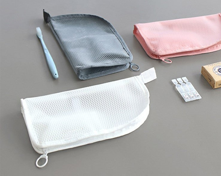 Mesh Zipper Toiletry Storage Pouch – Multi-Pocket Travel Cosmetic Organizer Bag