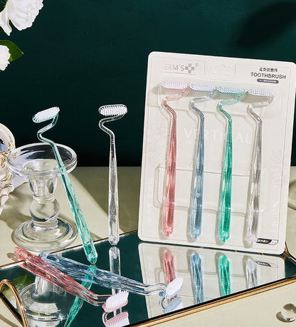 S-Type Vertical Toothbrush - Ultra-Soft Fine Bristles, Oval Design, Polypropylene & PBT Plastic, Unisex Adult Non Toxic Toothbrush for Oral Care Supplies, Deep Clean & Sensitivity Relief, Daily Dental Care