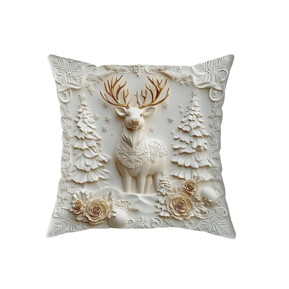 Elegant Christmas Pillow Covers with 3D-Look Holiday Artwork