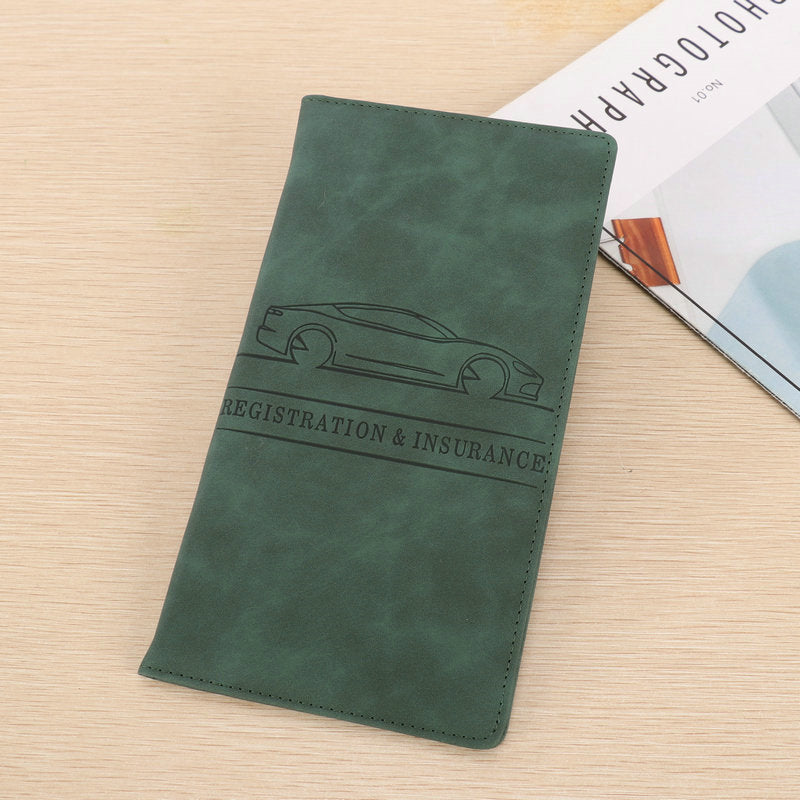 Car Registration & Insurance Card Holder, Magnetic Closure Vehicle Organizer, Car Essential Document Wallet