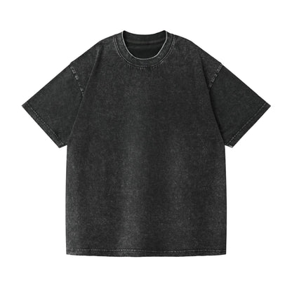 Distressed Washed Cotton 4-Pack Tees Breathable Sports Couples Plain Short Sleeve Black Cream