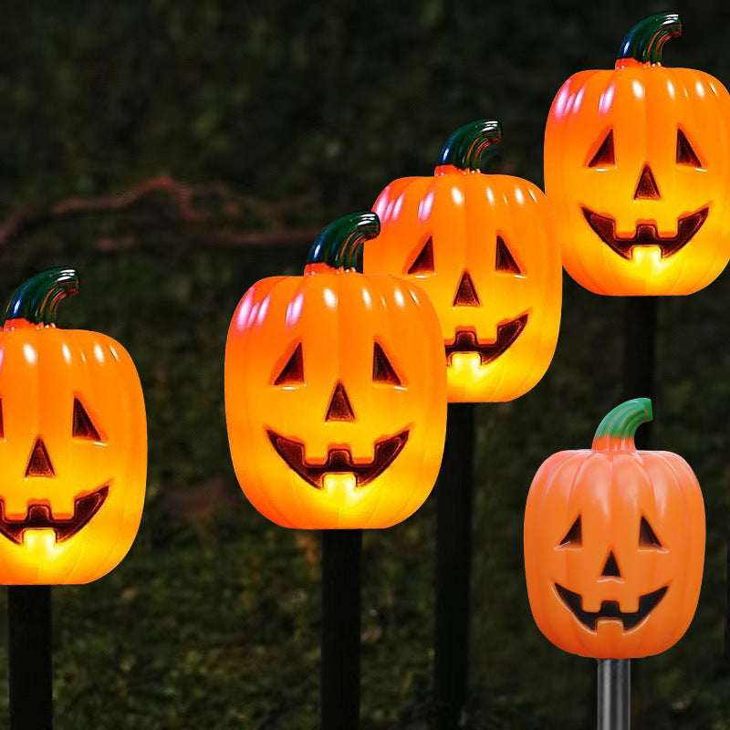 2026 New 5-in-1 Solar Halloween Pumpkin Pathway Lights, Waterproof Outdoor Jack-O’-Lantern Stake Lights for Yard, Lawn and Garden Decor