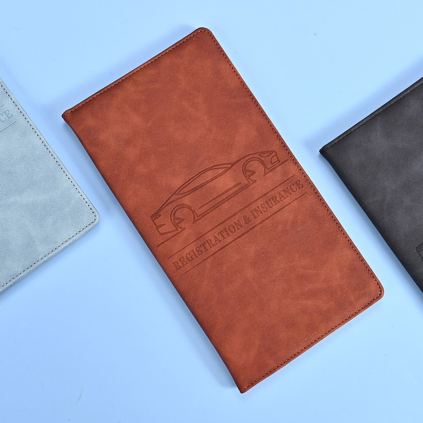 Car Registration & Insurance Card Holder, Magnetic Closure Vehicle Organizer, Car Essential Document Wallet