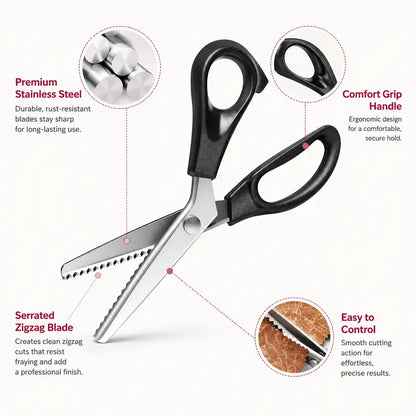 Stainless Steel Zig Zag Scissors with Serrated Teeth - Perfect for DIY Crafts