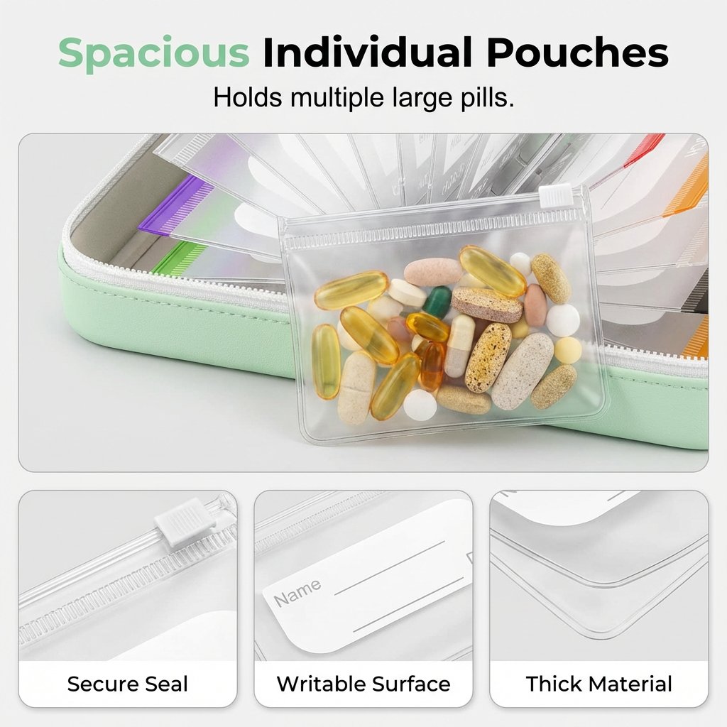 🏆 Last Day Special Price  ! 💊 Waterproof Pill Pouch Set – 7 to 14 Days of Meds & Vitamins💧Waterproof & Crush-Resistant Shell