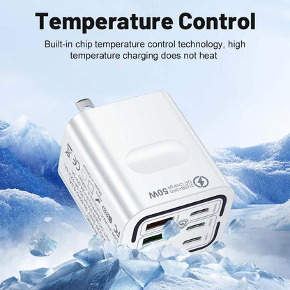 50W Portable 6-Port USB C & USB A Square Charging Station