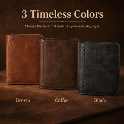 Large-Capacity Trifold Wallet for Men, RFID Blocking PU Leather Wallet with Multiple Card Slots