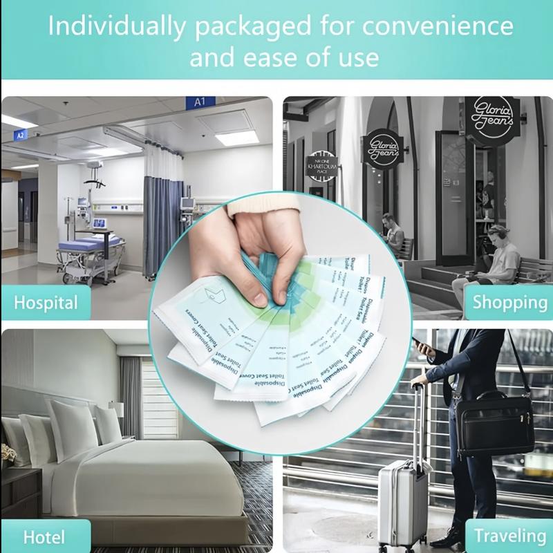20‑Pack Disposable Individually Wrapped Toilet Seat Covers for Travel & Public Restrooms