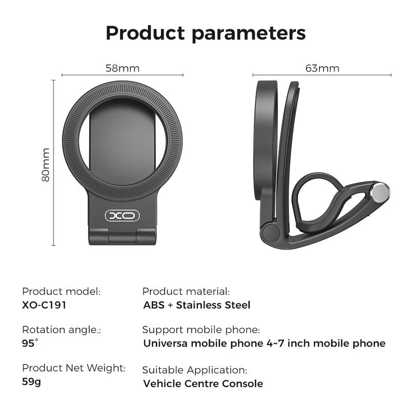 Magnetic Car Phone Mount, Hands Free Cell Phone Holder Clip Car