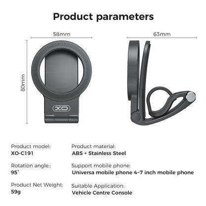 Magnetic Car Phone Mount, Hands Free Cell Phone Holder Clip Car
