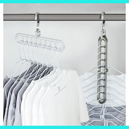 Heavy-Duty Foldable Plastic Pants Hangers with 9 Holes, Adjustable & Non-Slip - 5-Pack