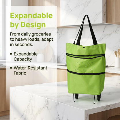 Heavy-Duty Rolling Cart with Reinforced Oxford Fabric, Silent Wheels