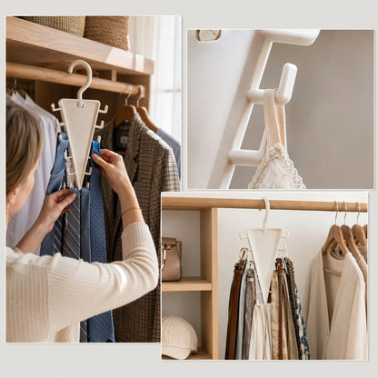 V-Shaped Double-Sided Closet Organizer Hanger – 360° Rotatable Space-Saving Rack with 12 Hooks