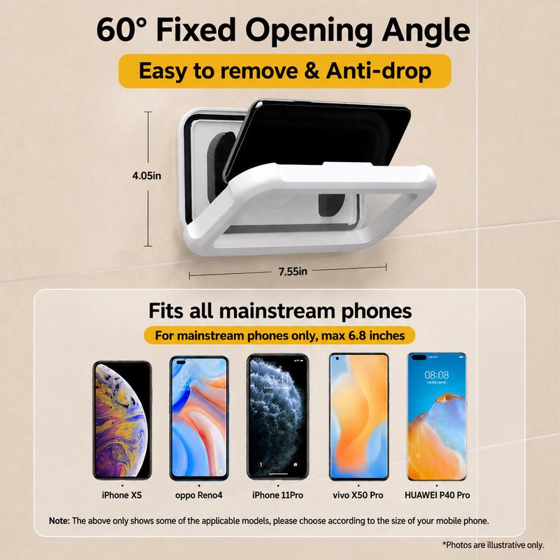 Waterproof Shower Phone Holder for Bathrooms, 360° Smooth Rotation, Anti-Fog Case, Responsive Full HD Touchscreen