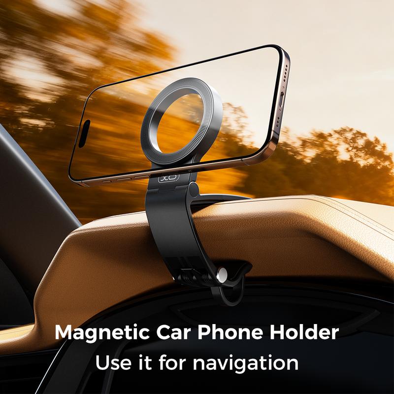 Magnetic Car Phone Mount, Hands Free Cell Phone Holder Clip Car
