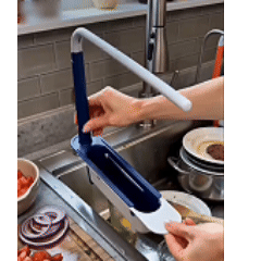 PP Thick Sink Organizer, Retractable Telescopic Adjustable Kitchen Storage Caddy with Cloth Hanging Rod & Hollow Drainage Side Boards