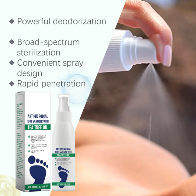 👣Tea Tree Oil Foot Spray - Plantar Moisturizing 👟Deodorant for Odor Control & Dry Feet Care