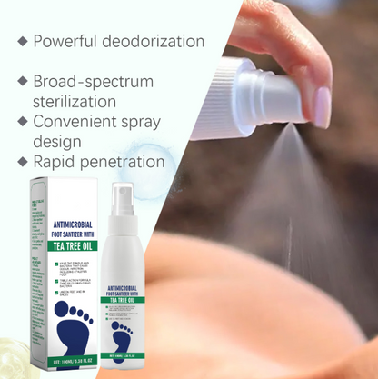 👣Tea Tree Oil Foot Spray - Plantar Moisturizing 👟Deodorant for Odor Control & Dry Feet Care