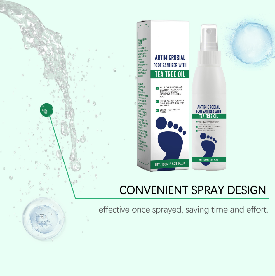 👣Tea Tree Oil Foot Spray - Plantar Moisturizing 👟Deodorant for Odor Control & Dry Feet Care