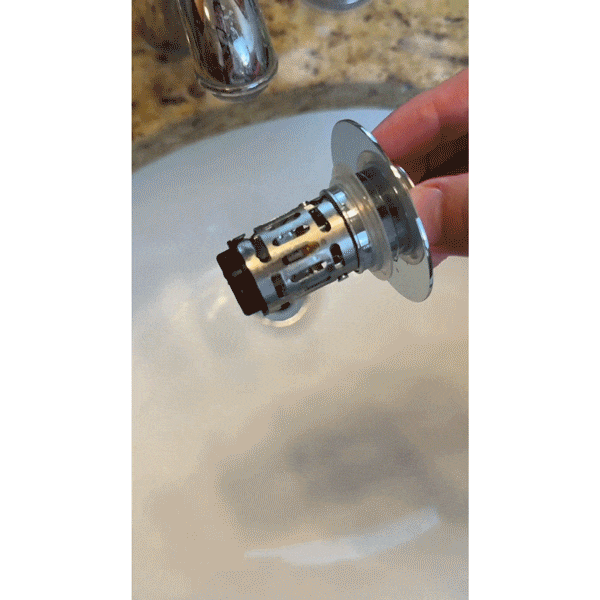 Upgraded 3-in-1 Bathroom Accessories Set, Drain Bathroom Fixture Accessories with Universal Pop-Up Stopper, Removable Basket, Brass Bullet Core Plug