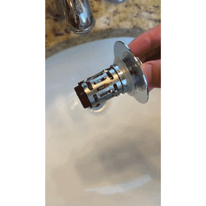 Upgraded 3-in-1 Bathroom Accessories Set, Drain Bathroom Fixture Accessories with Universal Pop-Up Stopper, Removable Basket, Brass Bullet Core Plug