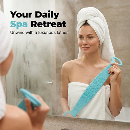 🧽 Back Silicone Scrubber – SPA-Grade & Double-Sided Massage Design – For Softer Skin & Easier Shower Routines – Extra Long Reach 💆‍♀️