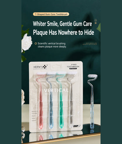 S-Type Vertical Toothbrush - Ultra-Soft Fine Bristles, Oval Design, Polypropylene & PBT Plastic, Unisex Adult Non Toxic Toothbrush for Oral Care Supplies, Deep Clean & Sensitivity Relief, Daily Dental Care