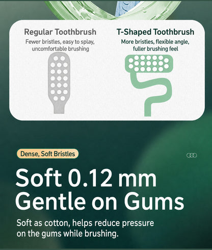 S-Type Vertical Toothbrush - Ultra-Soft Fine Bristles, Oval Design, Polypropylene & PBT Plastic, Unisex Adult Non Toxic Toothbrush for Oral Care Supplies, Deep Clean & Sensitivity Relief, Daily Dental Care