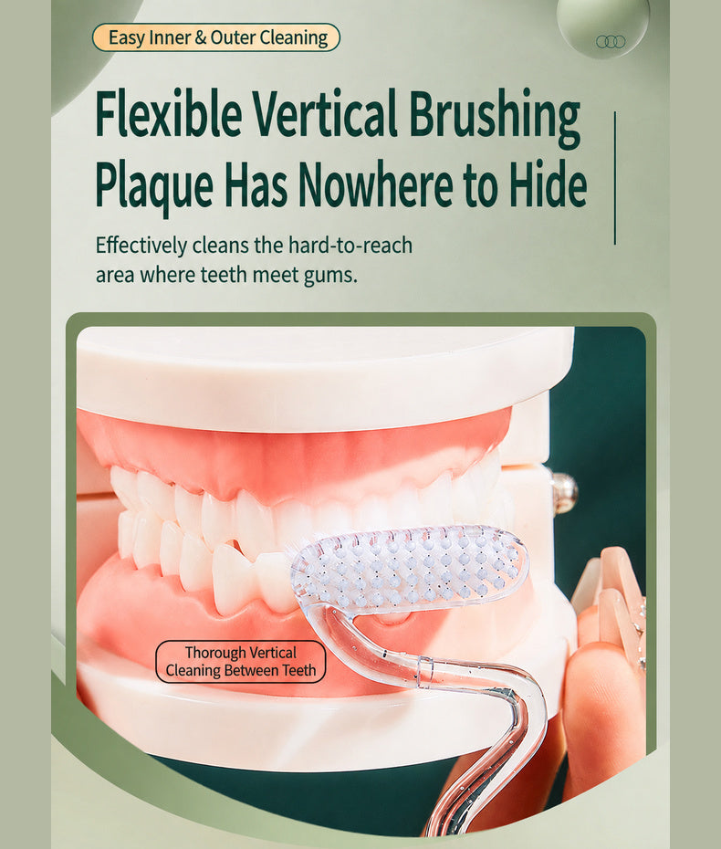 S-Type Vertical Toothbrush - Ultra-Soft Fine Bristles, Oval Design, Polypropylene & PBT Plastic, Unisex Adult Non Toxic Toothbrush for Oral Care Supplies, Deep Clean & Sensitivity Relief, Daily Dental Care