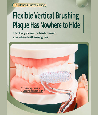 S-Type Vertical Toothbrush - Ultra-Soft Fine Bristles, Oval Design, Polypropylene & PBT Plastic, Unisex Adult Non Toxic Toothbrush for Oral Care Supplies, Deep Clean & Sensitivity Relief, Daily Dental Care
