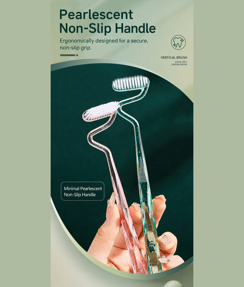 S-Type Vertical Toothbrush - Ultra-Soft Fine Bristles, Oval Design, Polypropylene & PBT Plastic, Unisex Adult Non Toxic Toothbrush for Oral Care Supplies, Deep Clean & Sensitivity Relief, Daily Dental Care