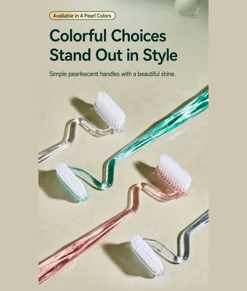 S-Type Vertical Toothbrush - Ultra-Soft Fine Bristles, Oval Design, Polypropylene & PBT Plastic, Unisex Adult Non Toxic Toothbrush for Oral Care Supplies, Deep Clean & Sensitivity Relief, Daily Dental Care